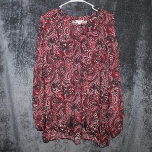 Cato Paisley Criss-Cross Dressy Top